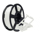 A spool of Flashforge PLA Pro 1.75mm Basic Colour 3D Printing Filament (white) is shown beside a white geometric 3D printed object.