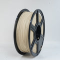 A spool of Flashforge PLA Wood 1.75mm biodegradable filament, in beige, is wound around a black reel against a plain white background—ideal for eco-friendly 3D printing.
