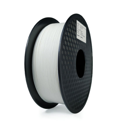 A spool of Hello3D PLA Standard Colour 1.75mm 3D Printing Filament by Hello3D, shown in white on a black reel against a white background.