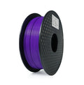 A spool of Hello3D PLA Standard Colour 1.75mm 3D Printing Filament in vibrant purple is displayed on a black reel against a white background.