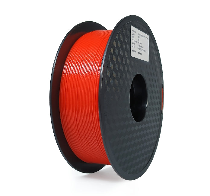 A spool of Hello3D PLA Standard Colour 1.75mm 3D Printing Filament in red, featuring a black reel and white label, is shown on a white background—ideal for your 1.75mm 3D printer filament requirements.