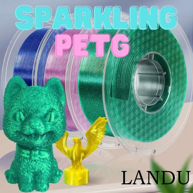 Premium Landu PETG Sparkling 1.75mm Filament for 3D Printing