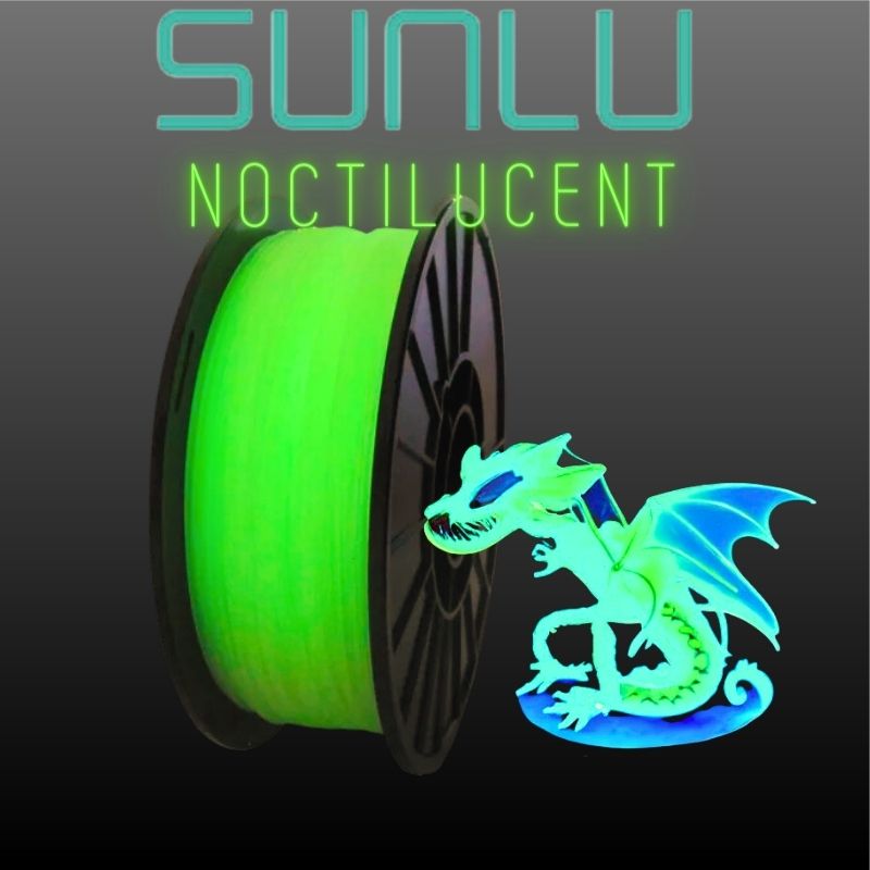 "Filament - SUNLU PLA Noctilucent 1.75mm 3D Printing Filament SLPN" - Glow-in-the-dark 3D printing filament for creative projects.