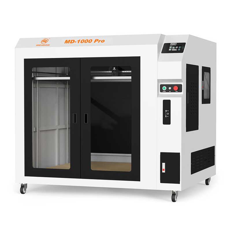 A MINGDA MD-1000 PRO 3D printer with a door for printing materials.
