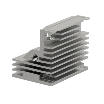 The Creality Aluminum Heatsink, designed for efficient cooling of K1/K1 MAX 3D printer extruders with short nozzles, features multiple horizontal fins and a top mounting hole.