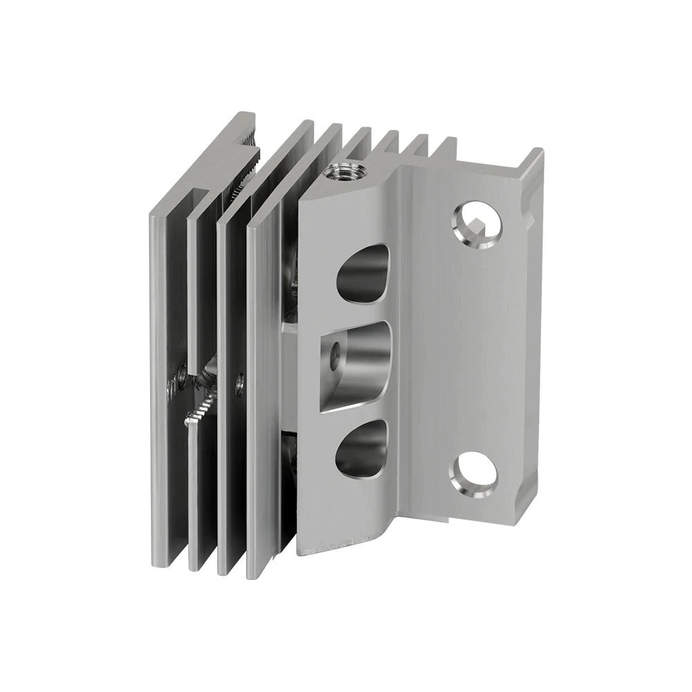 The Creality Aluminum Heatsink for K1/K1 MAX 3D Printer Extruder (short nozzle) boasts a rectangular design with fins and screw holes for optimal thermal management.