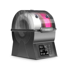 The SOVOL Sovol Filament Dual Bay Dryer SH02 is a black dryer box with triple rings, 360°PTC heating, a transparent lid showing two filaments (white and pink), and an adjustable temperature digital control panel on the front.
