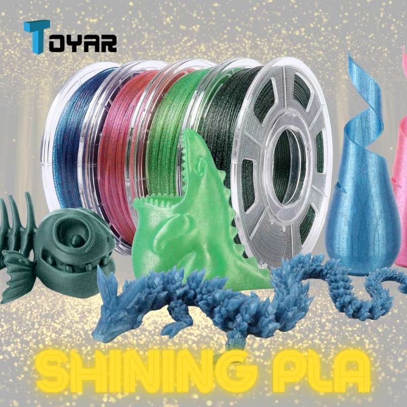 High-quality Toyar PLA Shining 1.75mm 3D Printing Filament for precise and vibrant prints.