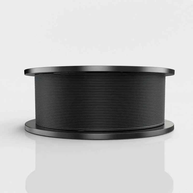 A 3D printer in action, using Tronhoo Carbon Fiber PLA filament to create a detailed and intricate object.