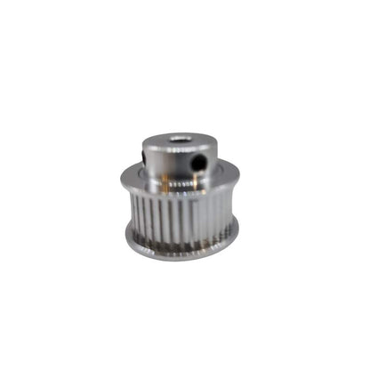 A precision GT2 10mm Bore Synchronous Wheel made of stainless steel, perfect for 3D printing and enabling precise motion control, showcased on a clean white background. Featured by 3D Printing Perth - Cirrus Link.