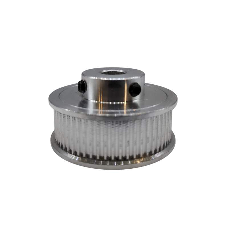 A GT2 10mm Bore Synchronous Wheel by 3D Printing Perth - Cirrus Link, a precision motion control stainless steel pulley on a white background.