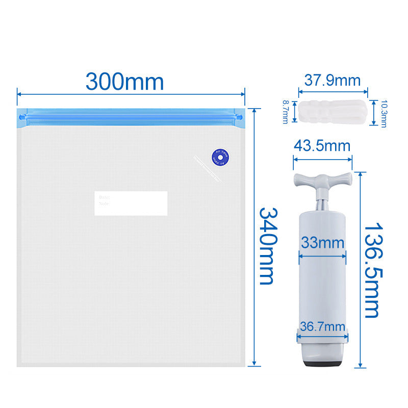 The Vacuum Bags with Pump and Sealing Kit Set by 3D Printing Perth - Cirrus Link is ideal for preserving filament in 3D printing. It comes with five bags (300mm x 340mm), a hand pump (136.5mm x 37.9mm), and an adapter (43.5mm x 33mm) to ensure your materials remain safe and organized.

