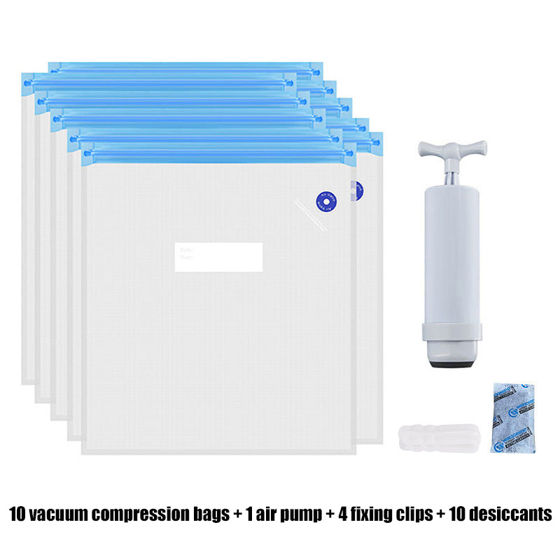 The 3D Printing Perth - Cirrus Link Vacuum Bags come with an air pump sealing kit, including 10 bags, 1 efficient air pump, 4 sturdy fixing clips, and 10 desiccants, all elegantly displayed on a white background.