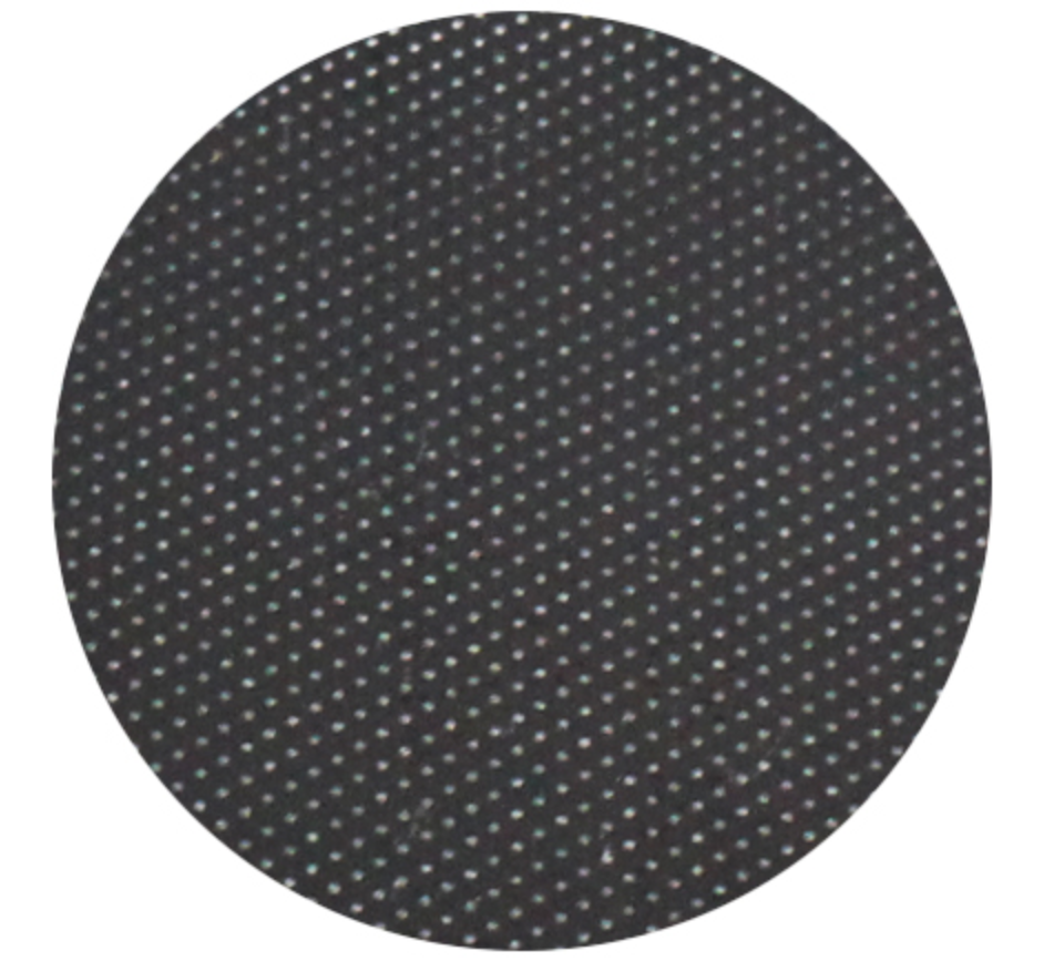 Close-up of the "Lattice Platform Glass Platform 4mm Thick" by 3D Printing Perth - Cirrus Link, featuring a circular black fabric with a dense grid of small white dots, resembling a fine lattice platform.