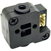 The Flashforge Filament Sensor Detection for Adventurer 5M Series is a black plastic unit with two visible mounting screws and a beige side connector, designed to enhance printing reliability.