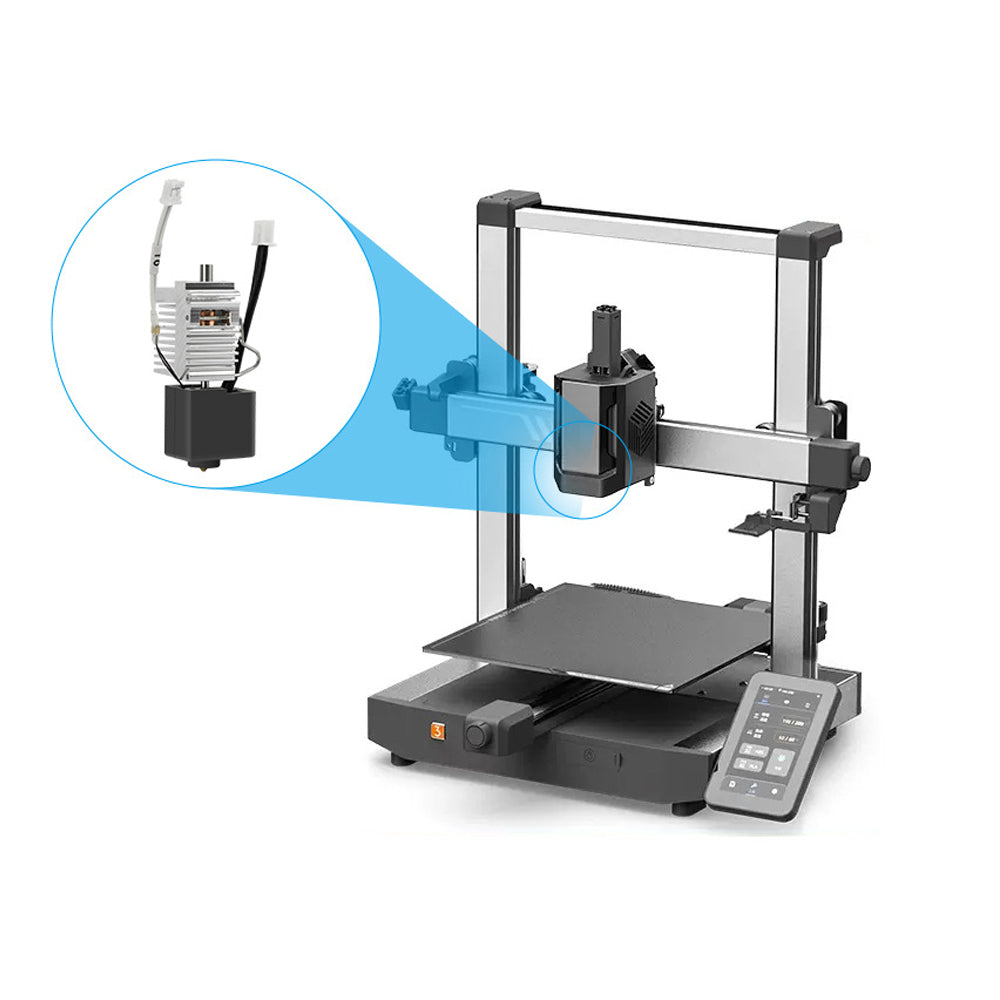 Discover the precision of the Anycubic Kobra 3 from 3D Printing Perth - Cirrus Link. This 3D printer features a expertly crafted extruder with a Hardened Die Steel 0.4mm Nozzle and Heat Sink, ensuring durability and accuracy for all your projects.