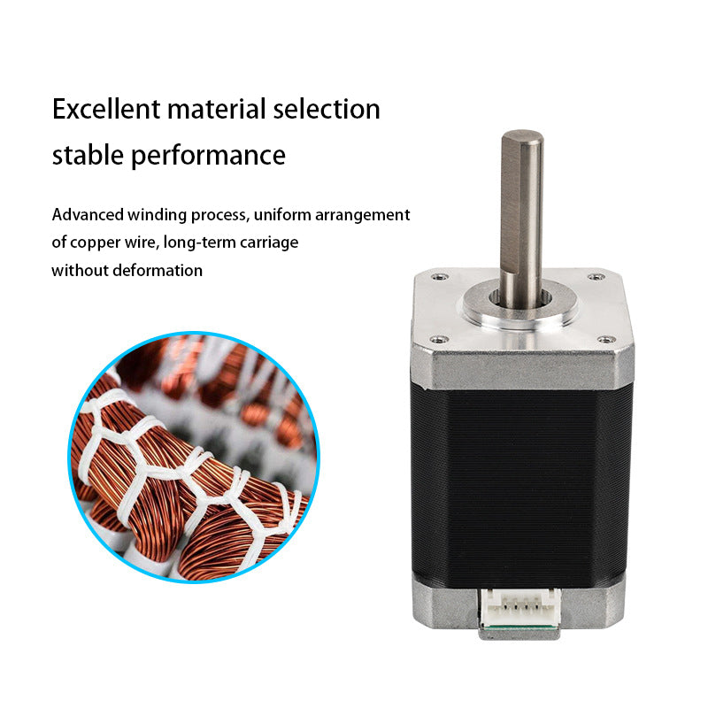 Experience the precision of the 3D Printing Perth - Cirrus Link 42 Stepper Motor. With a 1.8-degree step angle and uniform copper wire arrangement through an advanced winding process, it delivers excellent material and stable performance, ideal for 3D printing applications.