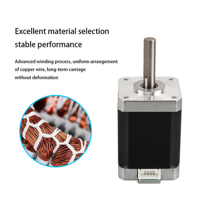 Experience the precision of the 3D Printing Perth - Cirrus Link 42 Stepper Motor. With a 1.8-degree step angle and uniform copper wire arrangement through an advanced winding process, it delivers excellent material and stable performance, ideal for 3D printing applications.