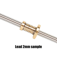 Close-up of an ASR T8 Brass Flexible Nut—H-Type Lead Nut for Z-Axis Elevation, shown with a metal lead screw, isolated on a white background.