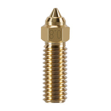 The Brass Nozzle for Creality K1/K1 Max by 3D Printing Perth - Cirrus Link features a hexagonal head, threaded body, 0.8mm size, and supports 1.75mm filament for use in 3D printers like the Creality K1.