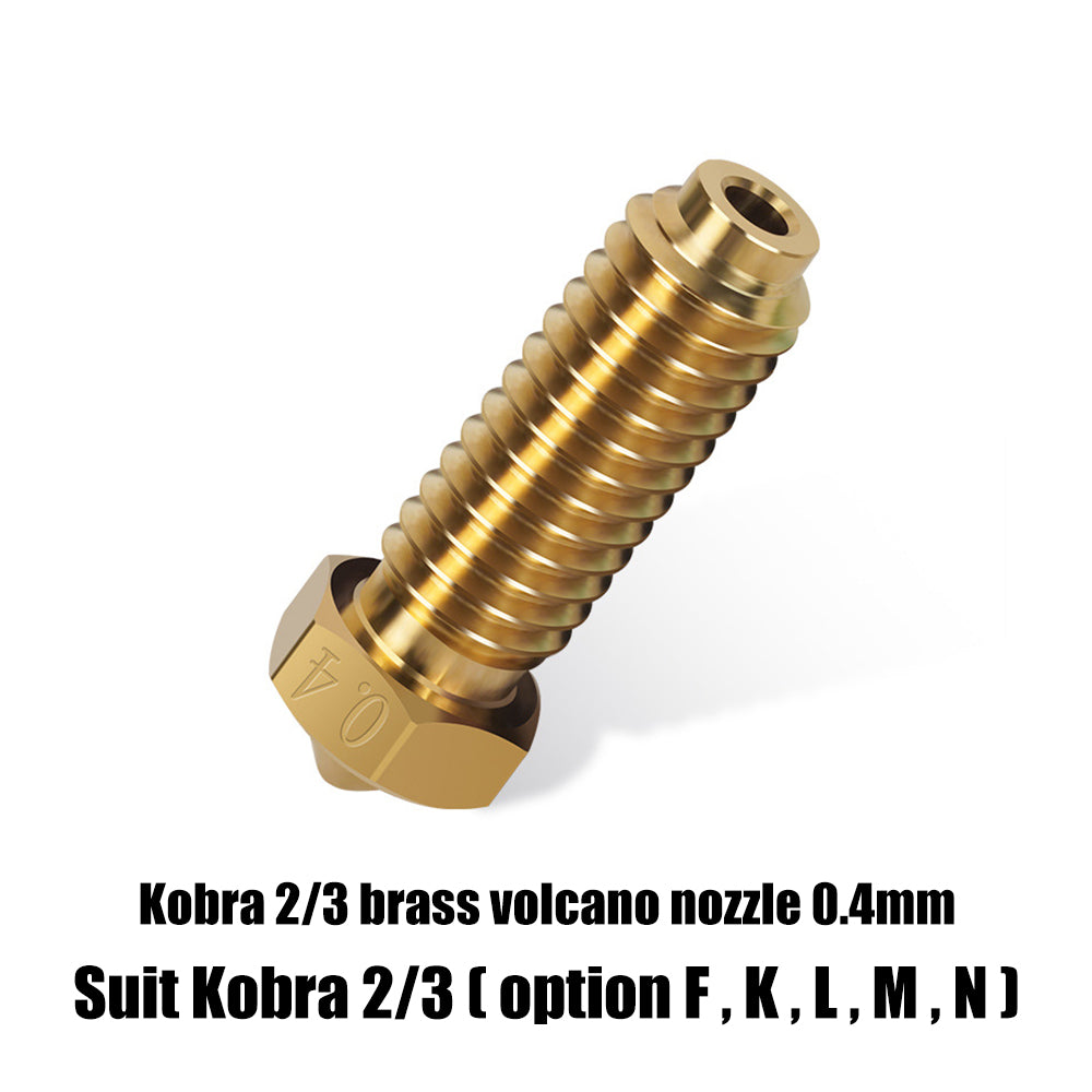 3D Printing Perth - Cirrus Link's Anycubic Kobra 3 0.4mm Brass No Heat Sink Nozzle, volcano style, fits options F, K, L, M, N.