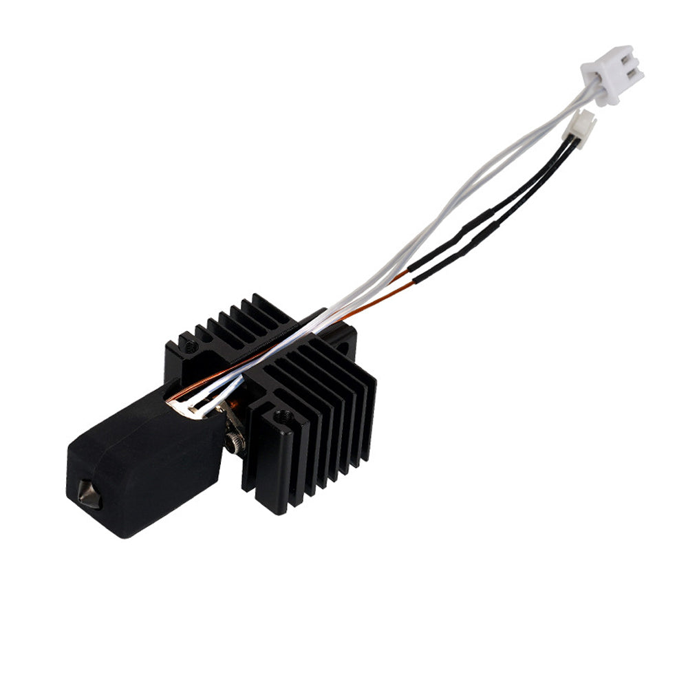 The 3D Printing Perth - Cirrus Link Bambu Lab X1C P1P Extruder V2.0 features a hardened steel hot end, heater, thermistor, spare nozzle, black heat sink, fixing bracket, and is compatible with Bambu Lab X1C/P1P for optimal performance.