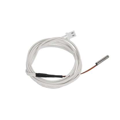 The 3D Printing Perth - Cirrus Link Dumet Wire Thermistor is a 1-meter coiled white cable with an XH2.54 terminal connector and metal probe, offering advanced temperature control with its 100k 3950 specification.