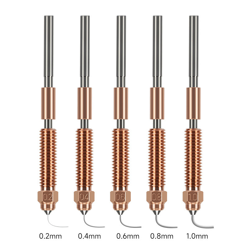 Introducing the 3D Printing Perth - Cirrus Link Nickel Plated Nozzle set, specifically designed for Ender 3 V3 K1C and K1 Max printers. This high-quality collection includes sizes of 0.2mm, 0.4mm, 0.6mm, 0.8mm, and 1.0mm, providing both precision and versatility in achieving detailed prints and superior results.