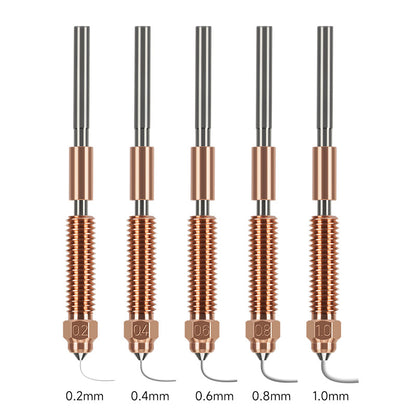 Introducing the 3D Printing Perth - Cirrus Link Nickel Plated Nozzle set, specifically designed for Ender 3 V3 K1C and K1 Max printers. This high-quality collection includes sizes of 0.2mm, 0.4mm, 0.6mm, 0.8mm, and 1.0mm, providing both precision and versatility in achieving detailed prints and superior results.