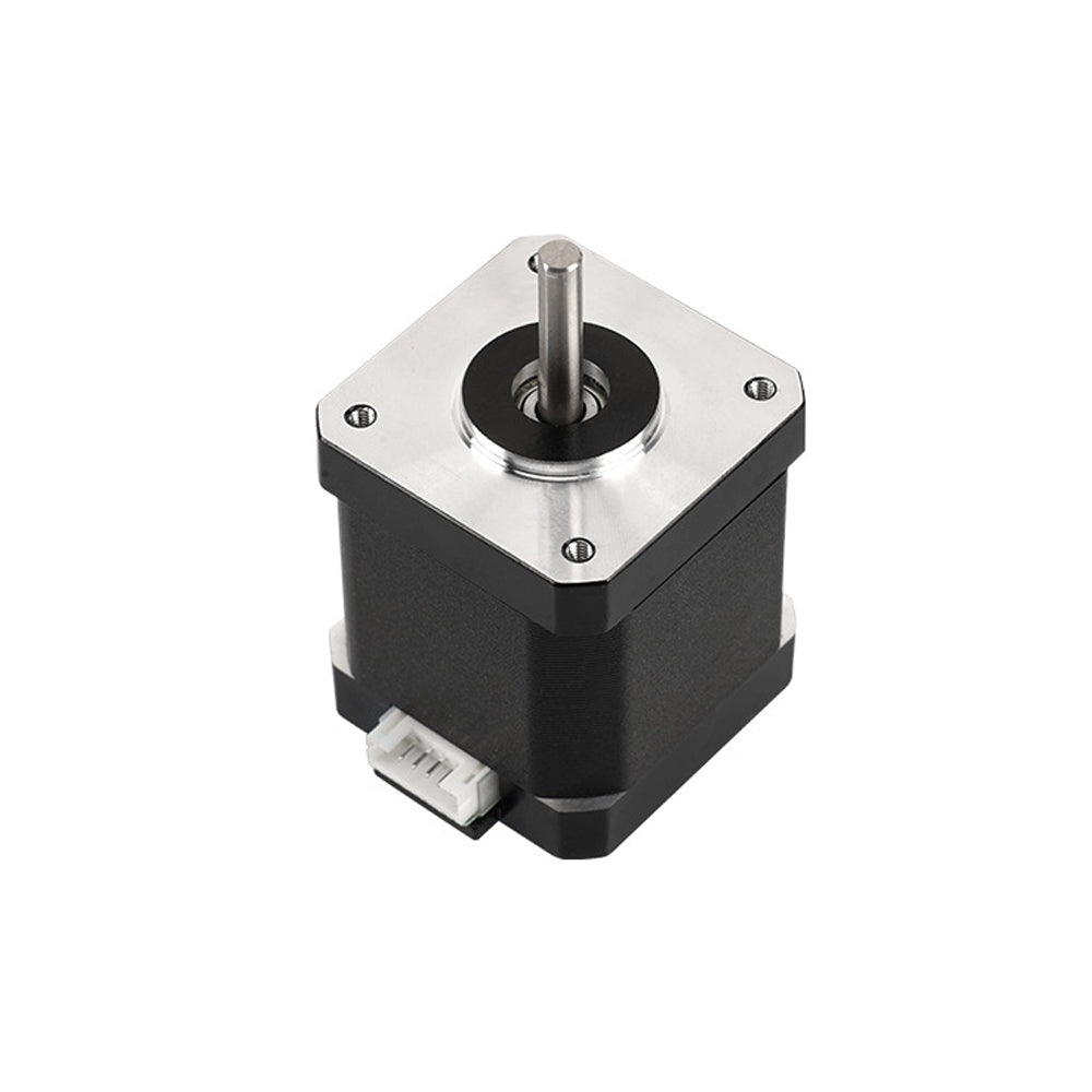The 42 Stepper Motor by 3D Printing Perth - Cirrus Link features a 48mm height and 1.8-degree step angle in silver, with a protruding shaft and connector at the base, perfect for 3D printing projects.