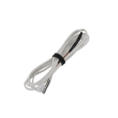 1-meter white coiled cable with black tie and metal connector, featuring the Dumet Wire Thermistor 100k 3950 XH2.54 terminal sensor by 3D Printing Perth - Cirrus Link for precise temperature control.