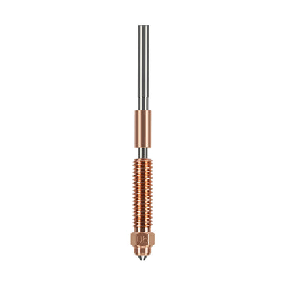 A nickel-plated nozzle from the 3D Printing Perth - Cirrus Link brand, featuring a ribbed copper section and slim cylindrical tip, designed to deliver high-quality results in 3D printing and compatible with Ender-3 V3 or similar models.