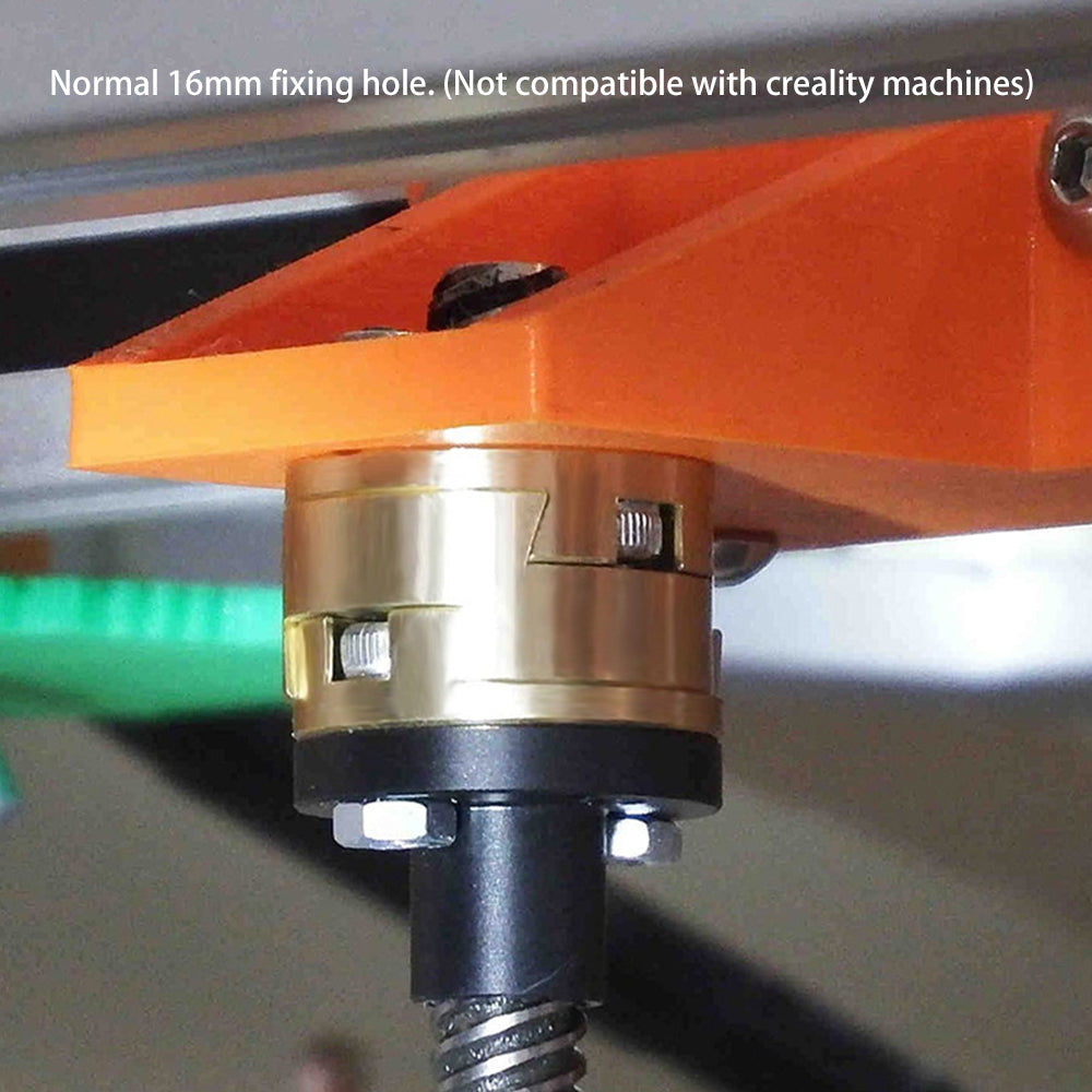 Close-up of a 3D Printing Perth - Cirrus Link Oldham Coupler and T8 Z-Axis Screw Upgrade for Ender 3 BLV Correction; note: 16mm fixing hole not compatible with Creality or VzBoT 3D printers.