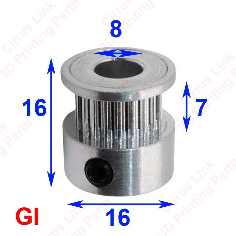 Sync Wheel Drive Aluminum for 6mm GT2 Timing Belt - Enhance belt performance with durable aluminum wheel.