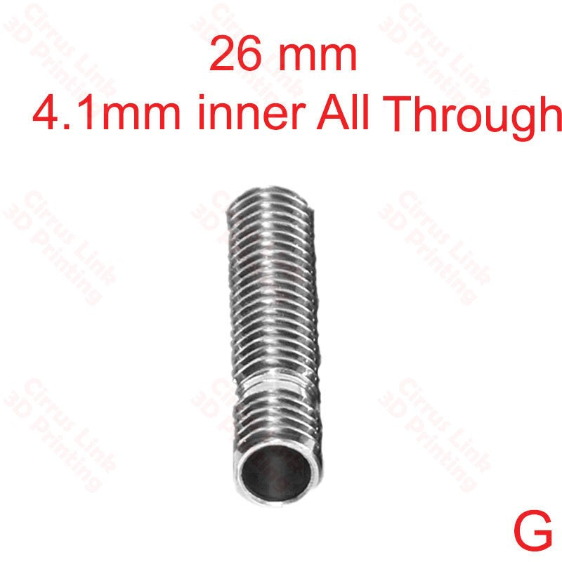 Throat MK8 Threaded 26.5mm long - High-quality threaded throat for MK8 extruders, measuring 26.5mm in length.