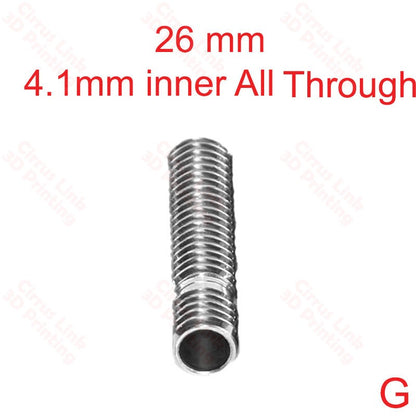 Throat MK8 Threaded 26.5mm long - High-quality threaded throat for MK8 extruders, measuring 26.5mm in length.