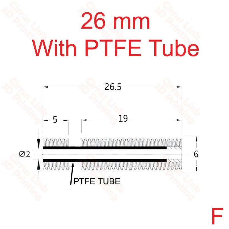 Throat MK8 Threaded 26.5mm long - High-quality throat for 3D printers with 26.5mm length. Perfect for precise and efficient printing.