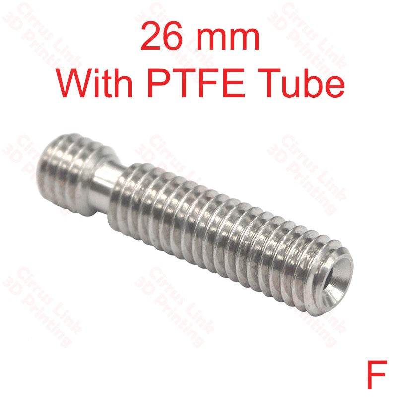 Throat MK8 Threaded 26.5mm long - High-quality throat for 3D printers, 26.5mm length, threaded design.