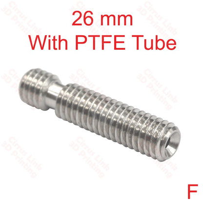 Throat MK8 Threaded 26.5mm long - High-quality throat for 3D printers, 26.5mm length, threaded design.