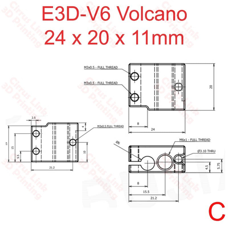 A new, revolutionary 3D printer that is causing a stir in the Perth area is the E3D-V6 Volcano sytle 3D printer heating block.