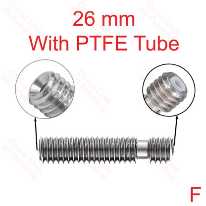 Throat MK8 Threaded 26.5mm long - High-quality threaded throat for MK8 extruders, measuring 26.5mm in length.