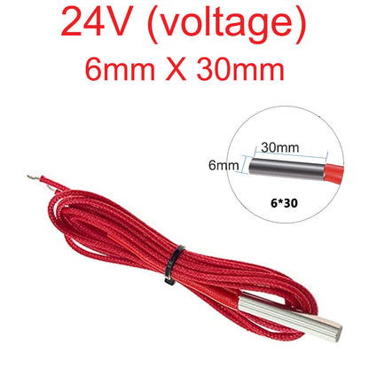 Ceramic Heater Cartridge - 24V Voltage, compact size, powerful heating element for efficient performance.