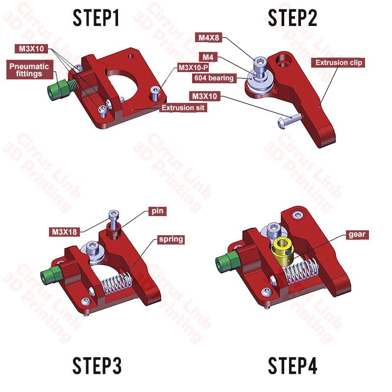High-quality aluminum alloy extruder set for CR10 / Ender. Efficient and durable drive feeder.