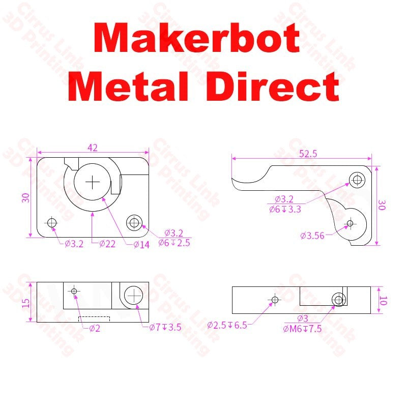 High-quality metal drive feeder for Makerbot extruder set. Boost performance and durability. #extruder #Makerbot #metalfeeder
