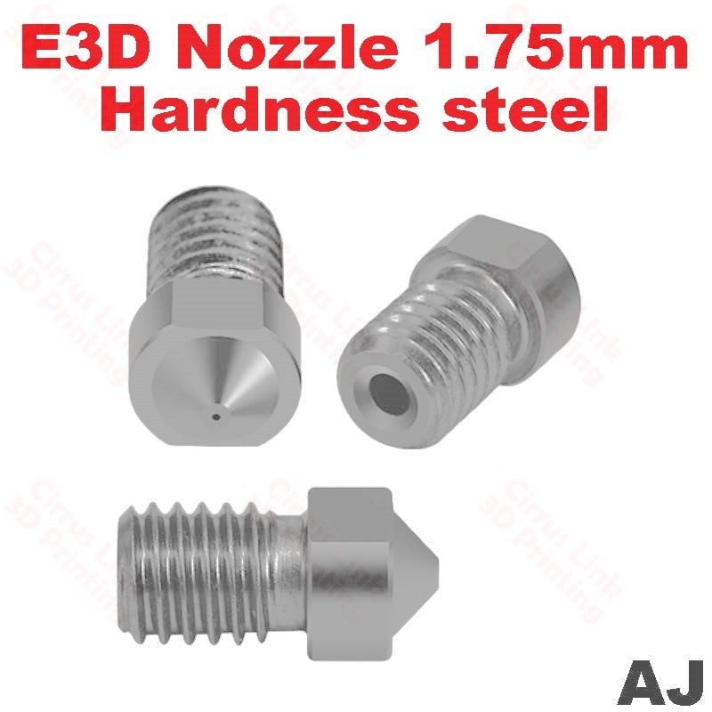 Nozzle E3D Harden steel M6 threaded nozzle for 1.75mm - Durable and precise nozzle for 3D printing.
