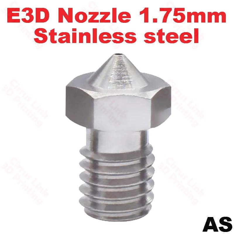 Nozzle E3D V5 V6 Stainless Steel M6 threaded nozzle for 1.75/3mm - High-quality stainless steel nozzle for E3D V5 and V6 hotends.