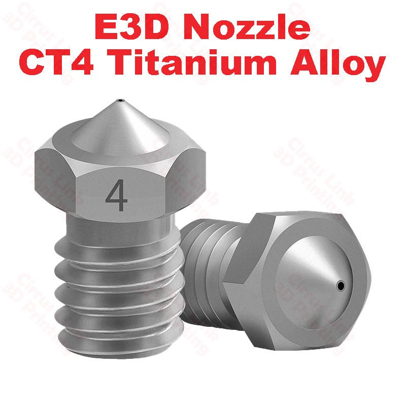 High-quality TC4 titanium alloy M6 threaded nozzle for E3D V5 V6 hotends.