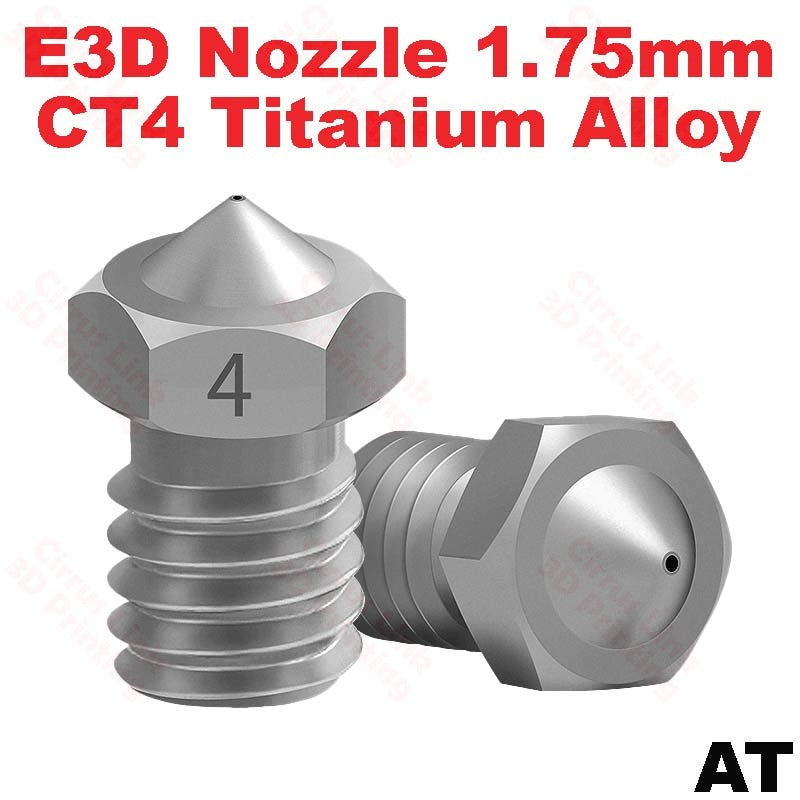 High-quality TC4 titanium alloy M6 threaded nozzle for E3D V5 V6 hotends.