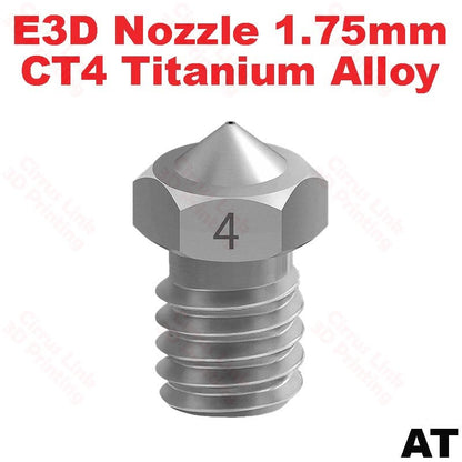 High-quality TC4 titanium alloy M6 threaded nozzle for E3D V5 and V6 hotends.