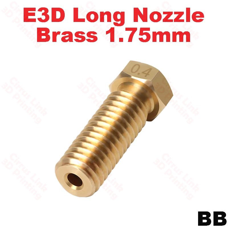 Nozzle E3D Volcano long Brass M6 threaded nozzle for 1.75/3mm - High-performance nozzle for precise 3D printing.